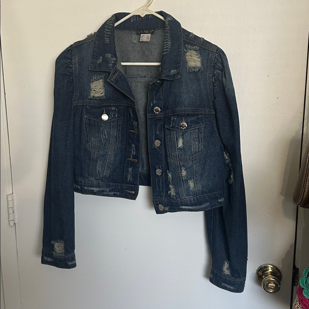 VENUS Dark Blue Distressed Jacket